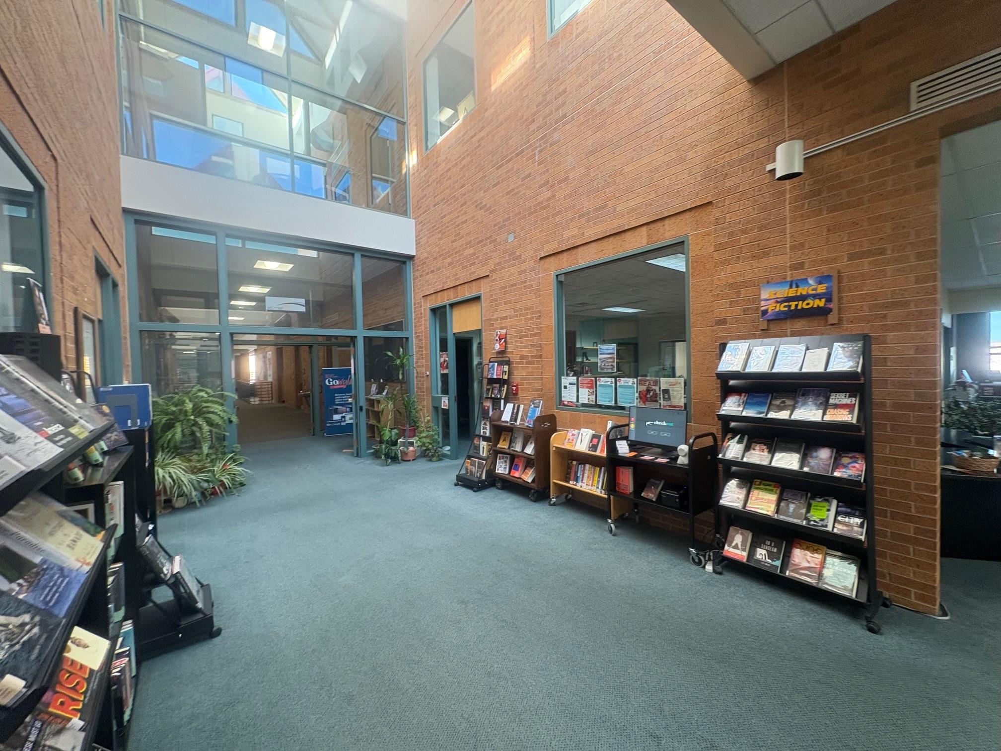 Hay Library Entrance See our monthly displays and new books!