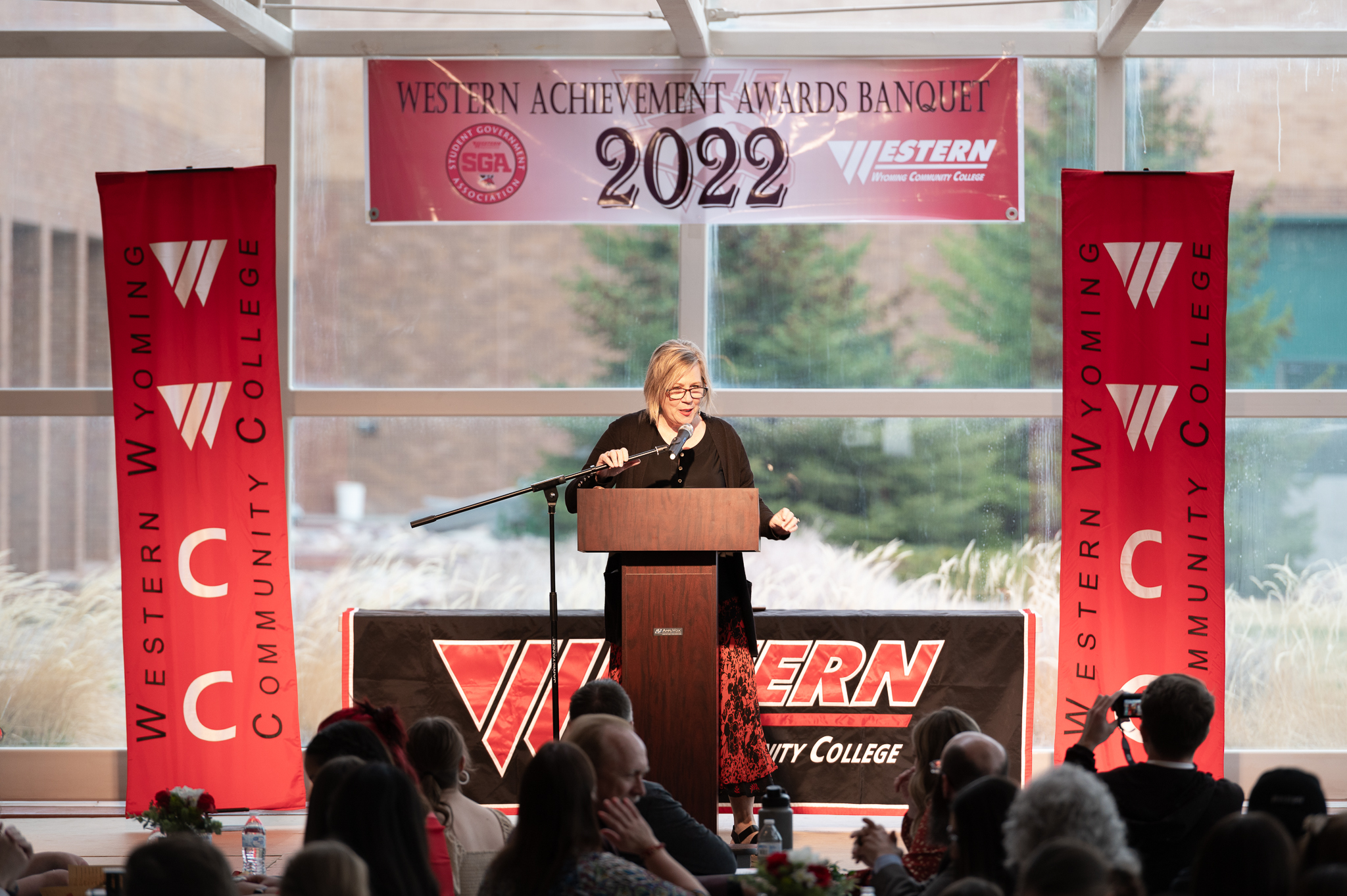 Dr. Dale giving speech during awards ceremony