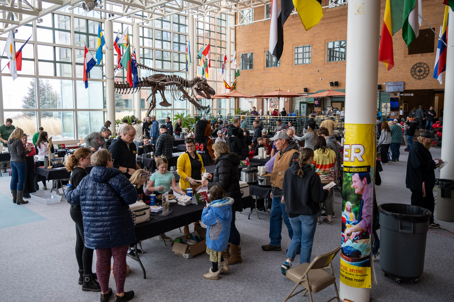 Crowd Forming in Atrium at Chili Cook-Off