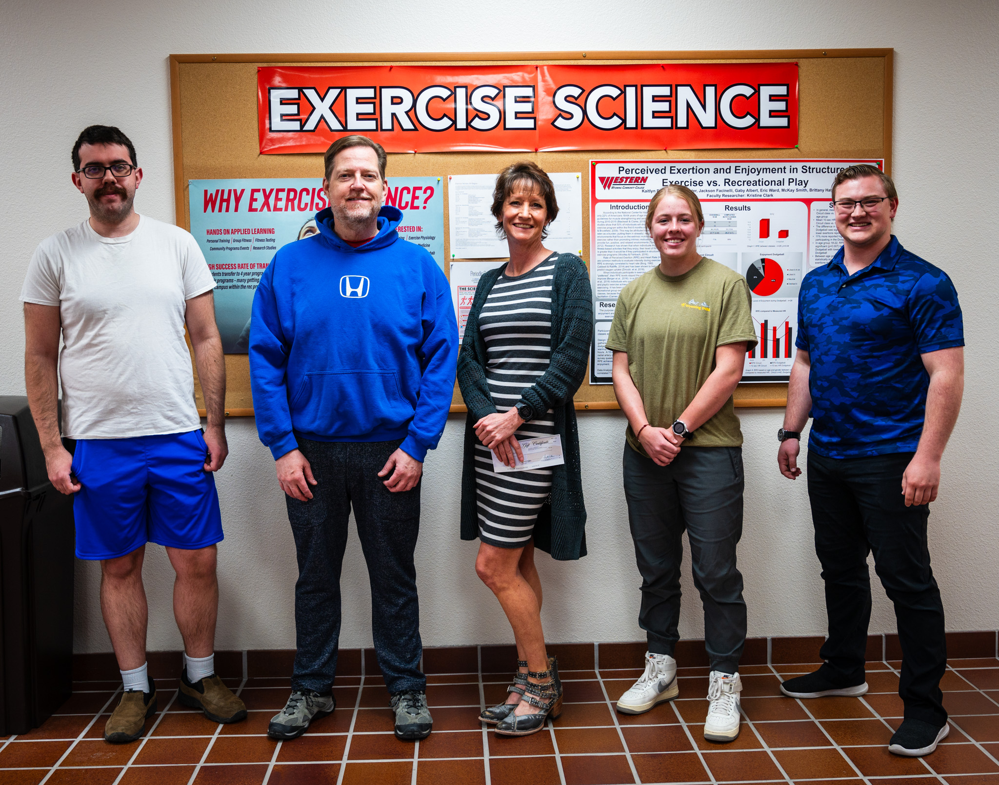 Wellness Challenge Individual Winners From left to right: Aaron Petrich, Jim Gustafson, Carol White, Hannah Shuler, and Jaxon Peacock