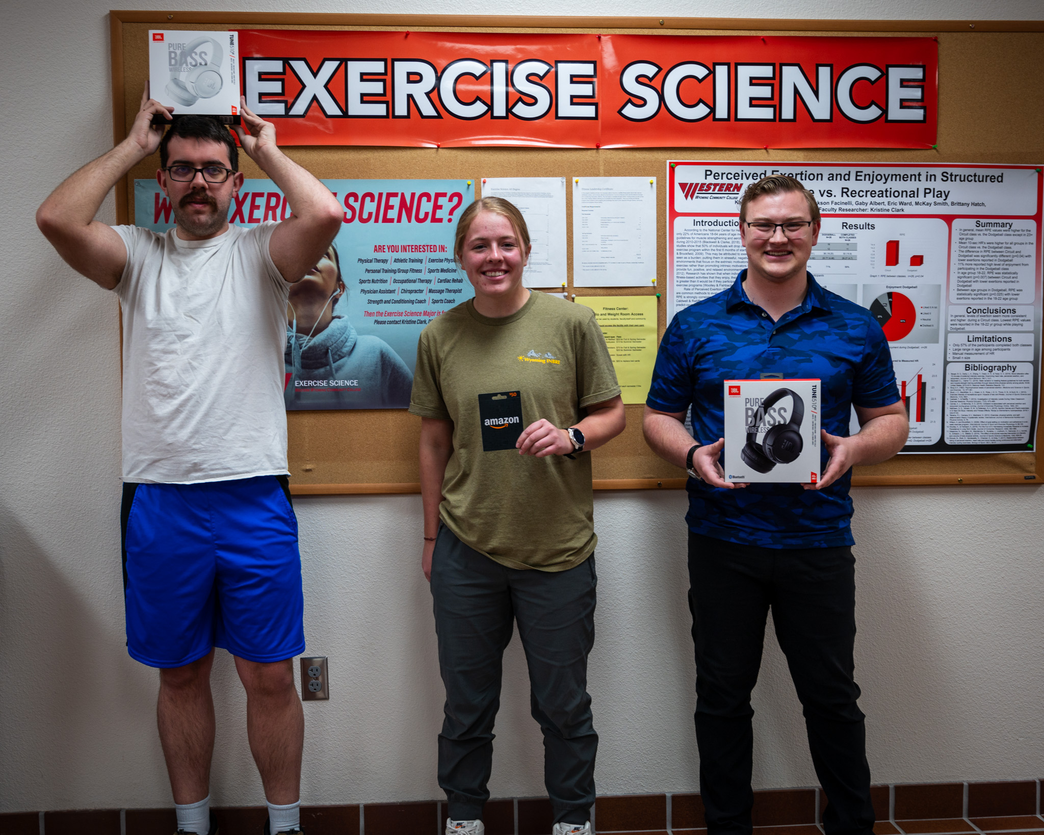 Student Wellness Challenge Winners From left to right: Aaron Petrich, Hannah Shuler, and Jaxon Peacock