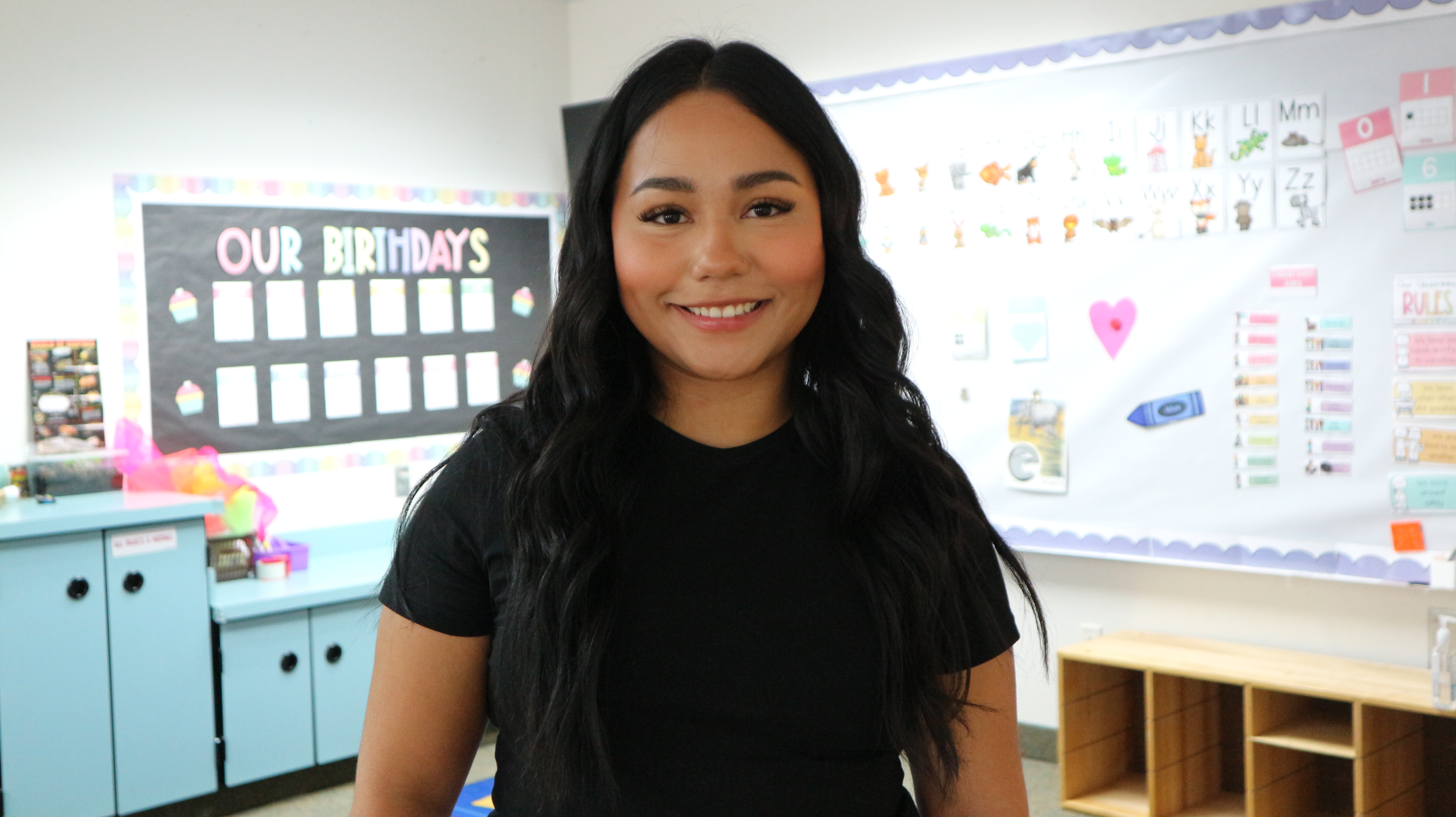 Kassandra Silva in her classroom. 