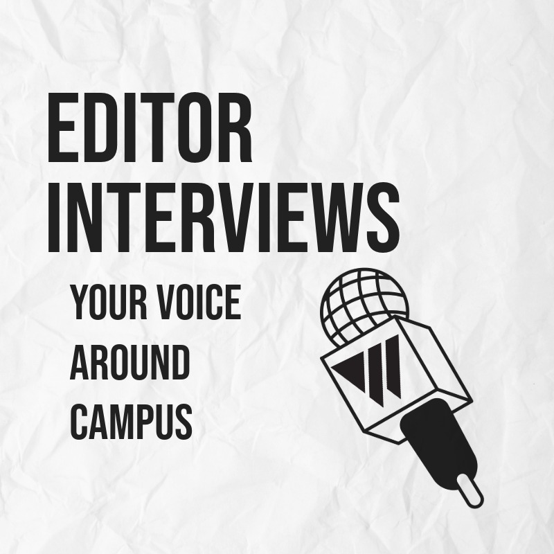 Editor Interviews Your Voice Around Campus with image of microphone with Western 