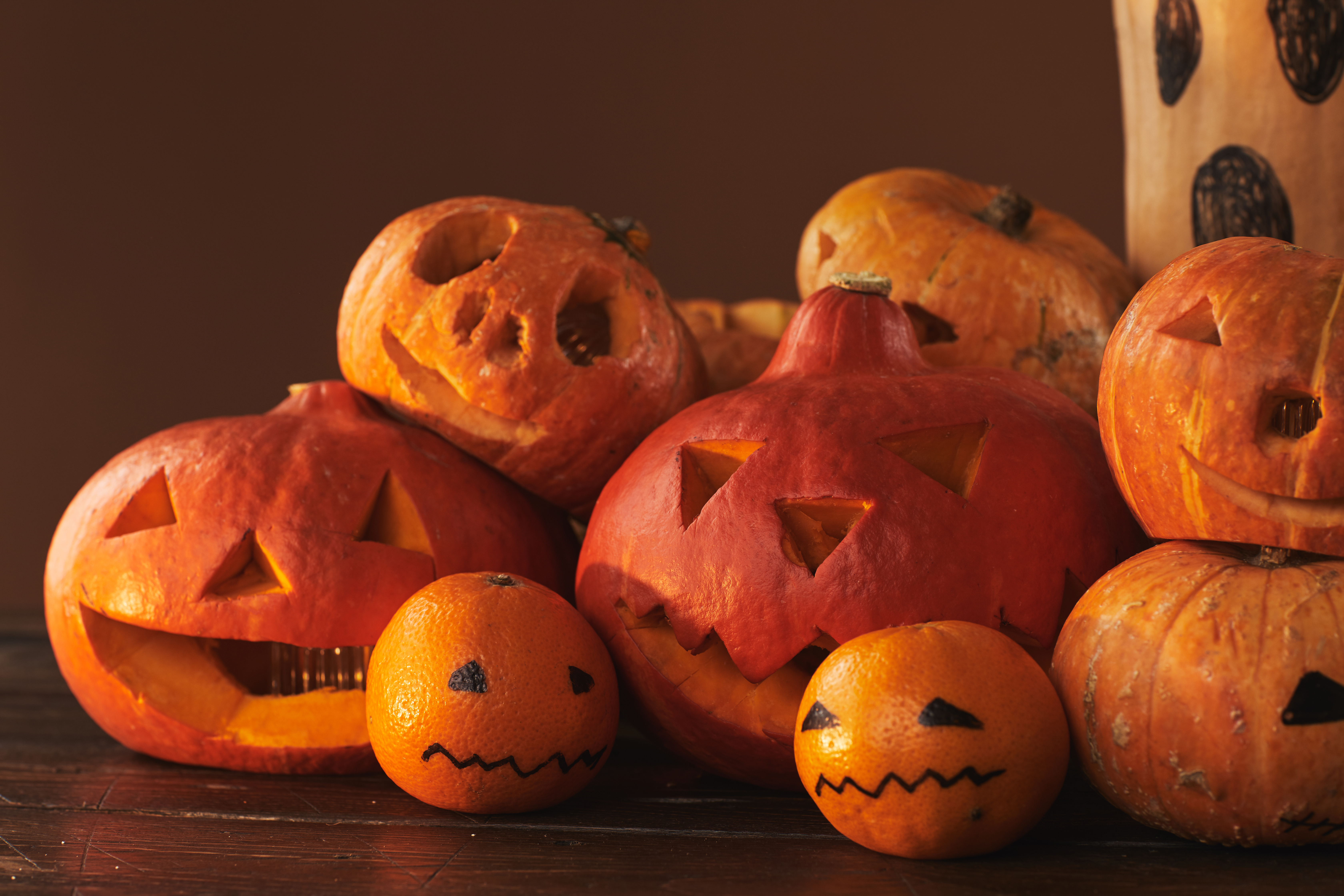 Fruit And Vegetable Halloween Composition