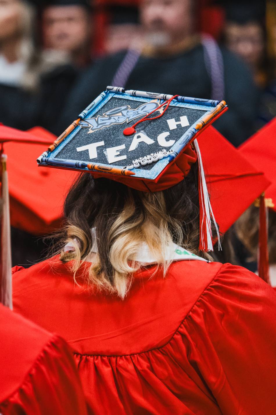 Graduation cap with "Teach"