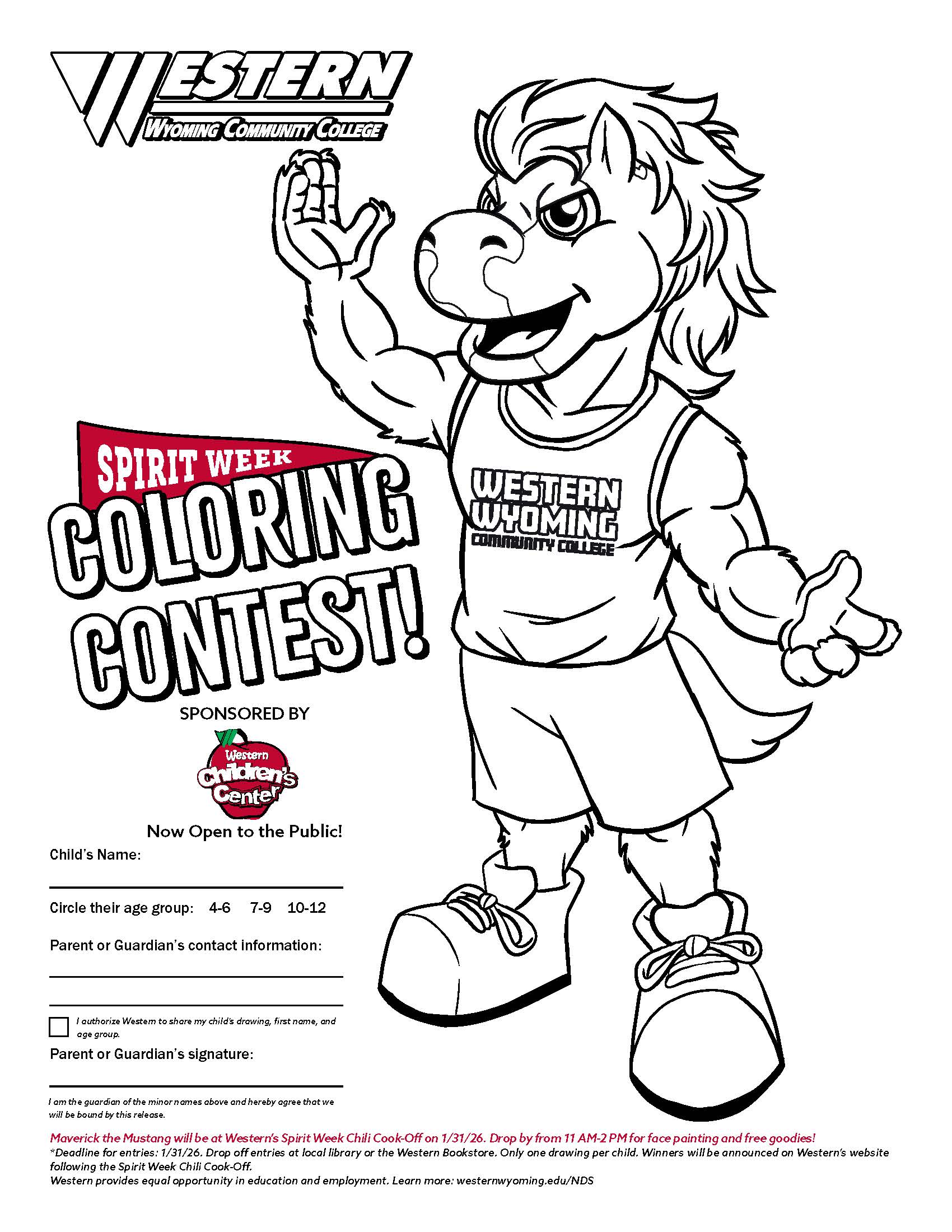 An outlined drawing of Maverick with entery explanation text to the left